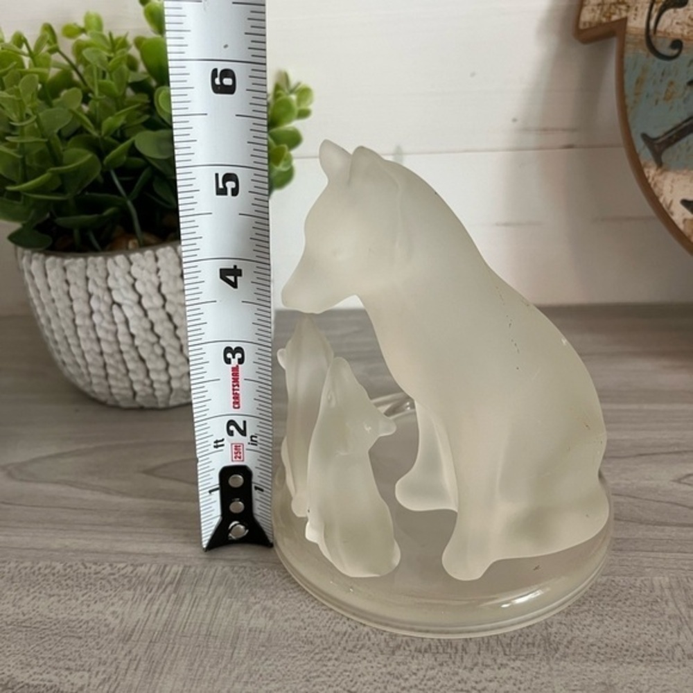 Partylite Wolf Family Frosted Tea Light Votive Holder - Picture 15 of 16